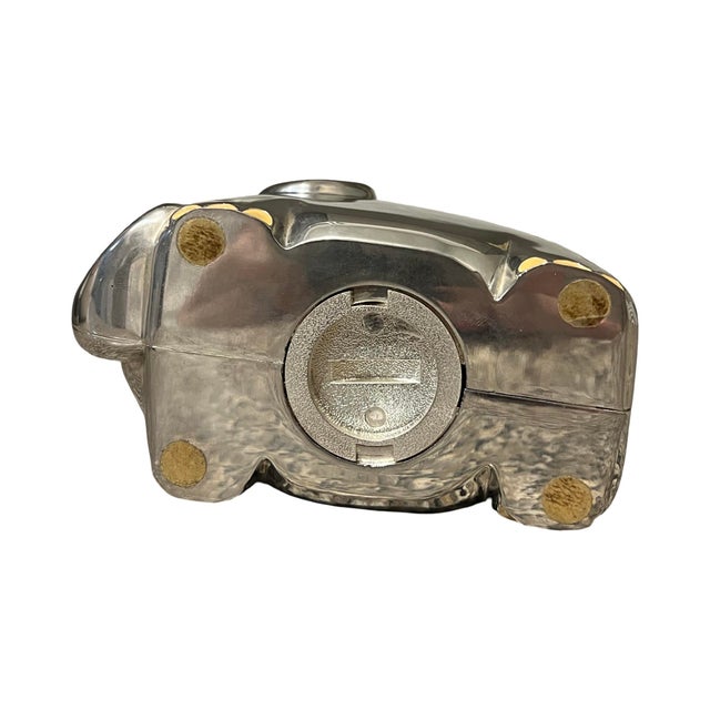 Vintage Mid Century Modern Silver Plated Coin Piggy Bank For Sale - Image 10 of 10
