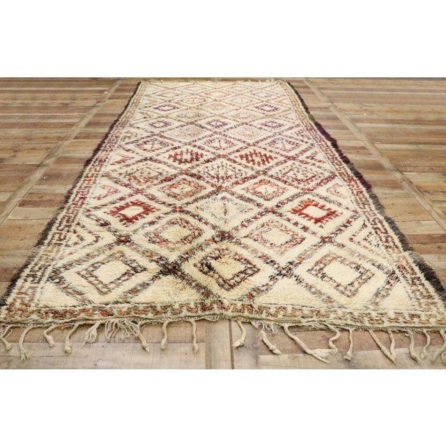 Mid 20th Century Vintage Beni Ourain Moroccan Rug - 06'01 x 12'06 For Sale - Image 5 of 9