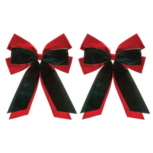 Kenneth Ludwig Chicago Double Bow Ornament (Set of 2) For Sale - Image 4 of 4