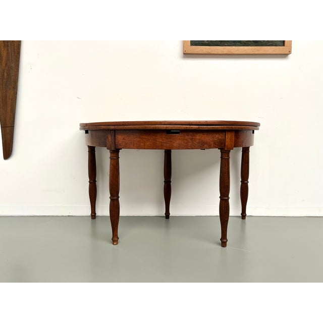 Half-Moon Table in Walnut, 1900s For Sale - Image 5 of 18