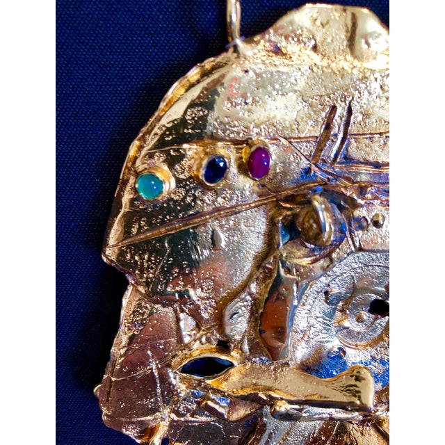 Igael Tumarkin, Gold Gilt Bronze Sculpture Necklace Art Israeli Tumarkin Abstract Surrealist, c.1960s-1970s For Sale - Image 4 of 10