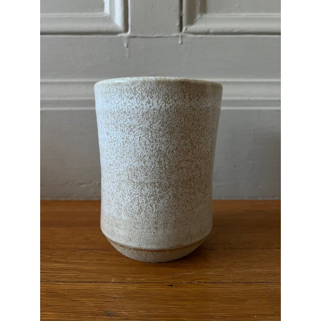 2000 - 2009 Contemporary Small Ceramic Wide Mouth Vase For Sale - Image 5 of 6