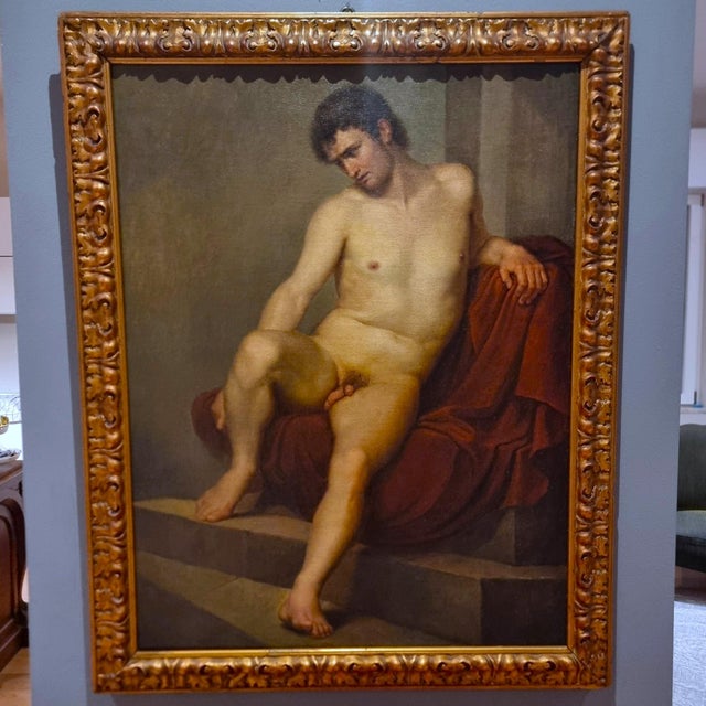 Luigi Sabatelli, Nude Man, 1800s, Oil on Canvas For Sale - Image 11 of 11