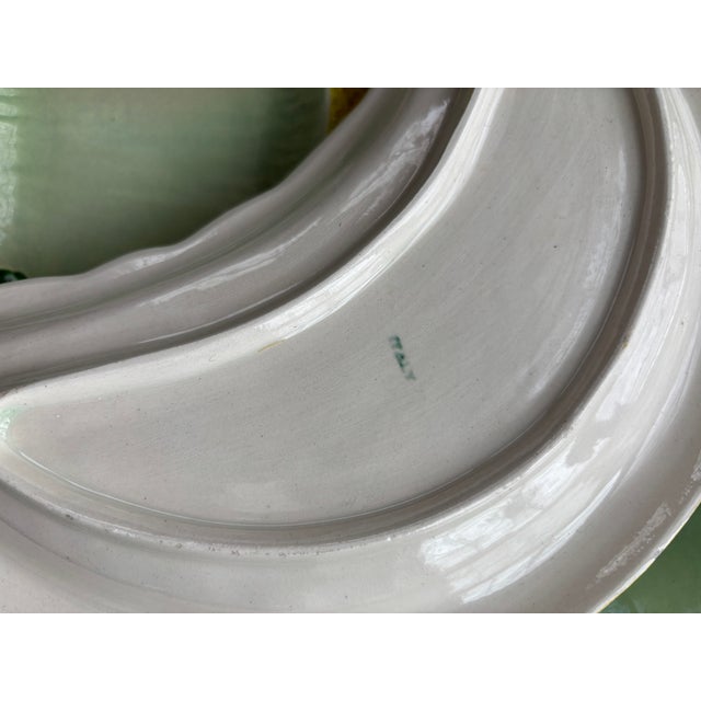 1970s Walter Hatches Inc Italian Majolica Lemon Figural Bowl and Eleven (11) Plates Vintage Decor For Sale In Providence - Image 6 of 12