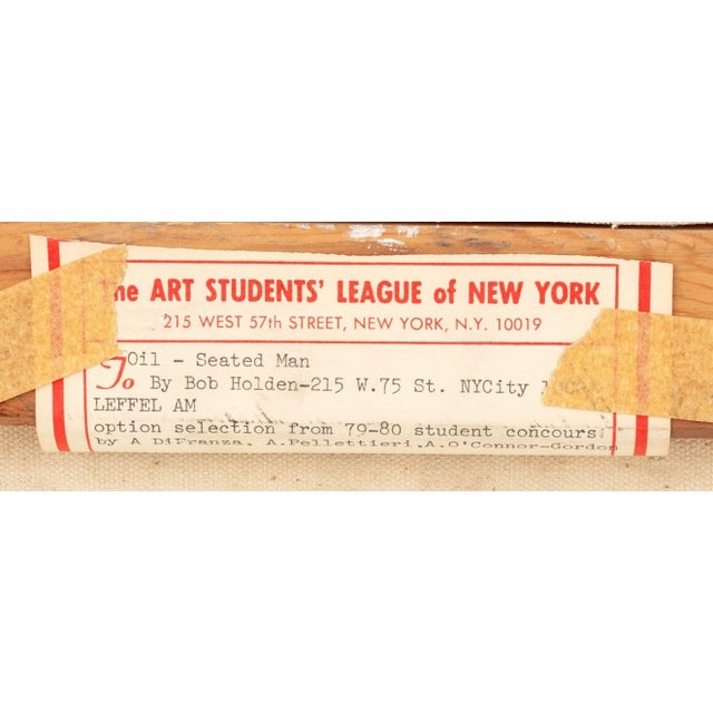 Contemporary Robert Holden "Seated Man" Oil on Canvas For Sale - Image 3 of 4