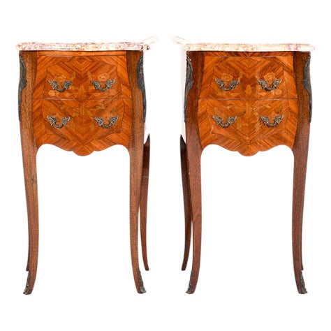 Louis XV Marquetry Bedside Cabinets, Set of 2 For Sale