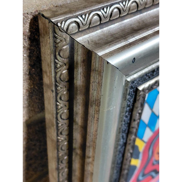 Framed "Jazz Geometry" Mixed Media on Board For Sale - Image 9 of 10