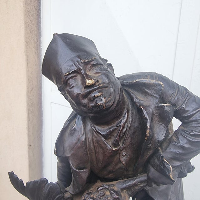 Sculpture of a Priest Strangling a Turkey, 20th Century, Bronze For Sale - Image 12 of 14