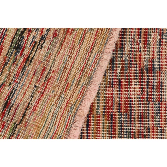 Textile Vintage Zeki Müren Rug With Polychromatic Geometric Stripes, From Rug & Kilim For Sale - Image 7 of 7