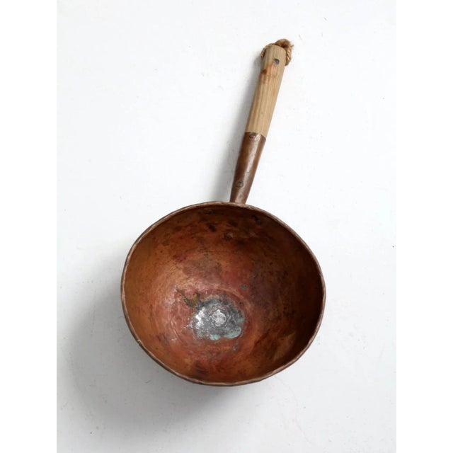 Antique Round Bottom Copper Pan For Sale - Image 4 of 13