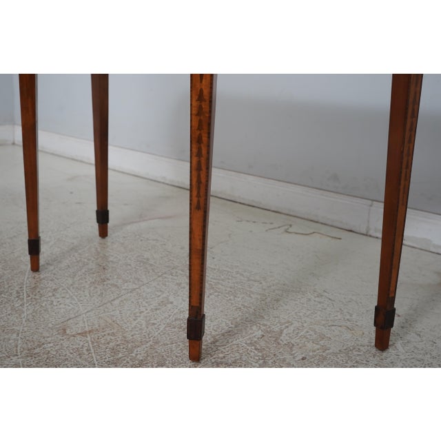 Brown Adams Style Highly Inlaid Demilune Console Table For Sale - Image 8 of 12