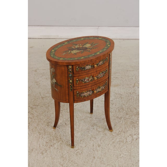 Age: Approx: 20 Years Old Details: Nice Satinwood Finish Brass Capped Feet High Quality Construction Queen Anne Legs...
