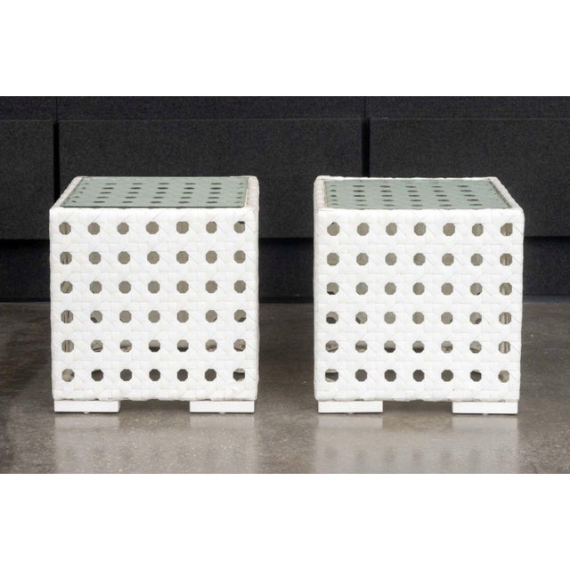 Contemporary Skyline Design Glass Top Side Tables, Pair For Sale - Image 3 of 9