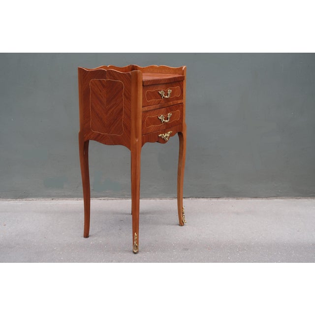 French Antique Louis XV Style Side Table Nightstand For Sale In Los Angeles - Image 6 of 11