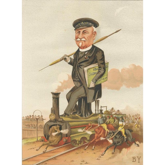 After A. Bisetsky, French Belle Époque Caricature, 1885, Chromolithograph For Sale - Image 3 of 10