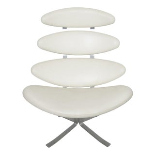 Corona Chair in White Leather by Erik Jørgensen, 2000s For Sale