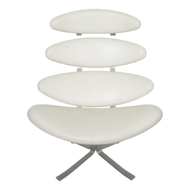 Corona Chair in White Leather by Erik Jørgensen, 2000s For Sale