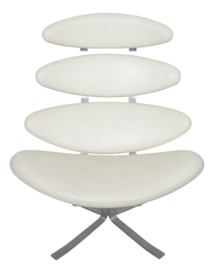 Corona Chair in White Leather by Erik Jørgensen, 2000s