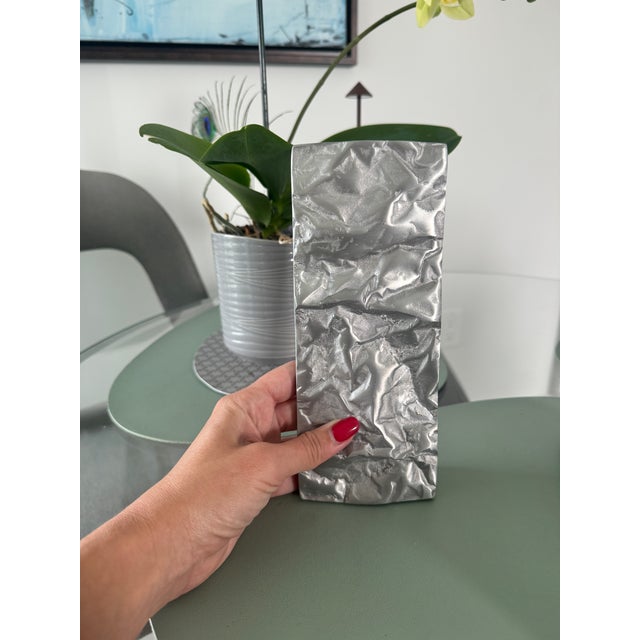 Philip Watts “Crushed” Sculptural Cabinet Pulls, Solid Metal, England, Pair For Sale - Image 9 of 11