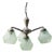 Art Deco Chandelier in Green Frosted Glass and Silver Nickel, 1920s For Sale