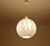 Very large mid century pendant light with a gourd shape glass shade with a semi translucent "golf ball" pattern, gilded...