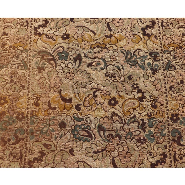 Beige Antique European Tapestry Rug With Floral and Vine Design 4'0" X 9'5" For Sale - Image 8 of 12