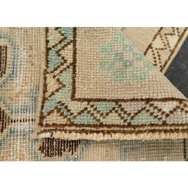 Turkish Mini Rug Oriental Hand Knotted Vintage Rug 1'6" x 3' #21291 For Sale In Houston - Image 6 of 8
