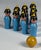 Toy game from the 1940s by gurman of matelica, consisting of 10 bowling pins in the shape of policemen with oriental...
