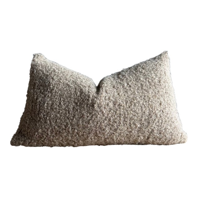 Bloom Home Collection Mohair Wooly Lumbar Pillow 12" X 20" For Sale