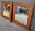 Pair of wall mirrors with beveled glass and leather frames. Leather tufted with exposed nail heads. Please confirm...