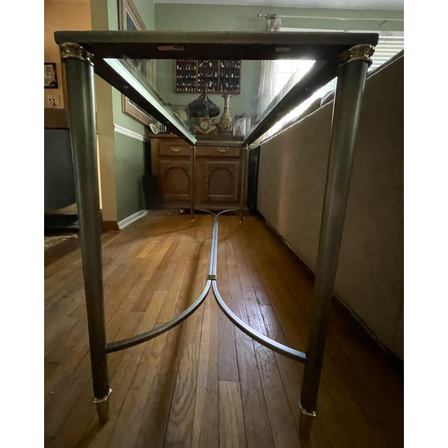 1990s Design Institute America (Dia) Mixed Metal Console Table - Milo Baughman Style For Sale - Image 11 of 18