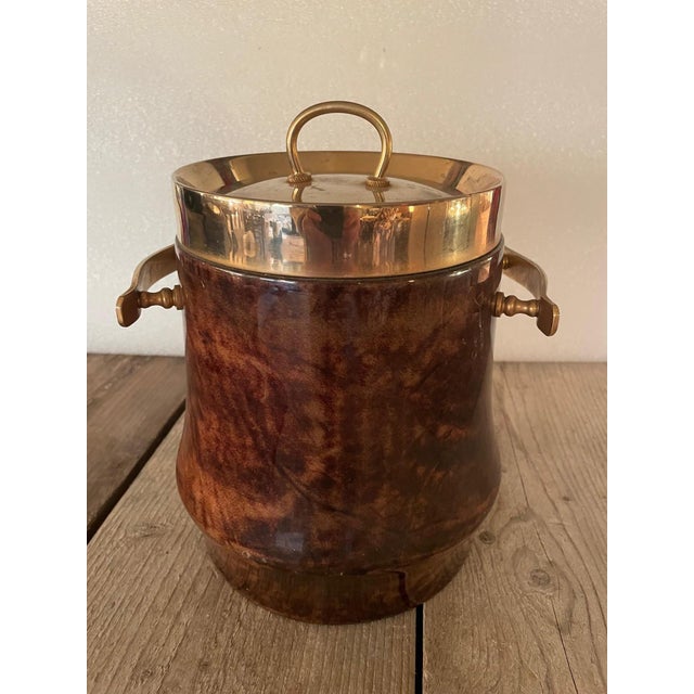 Metal Ice Bucket attributed to Aldo Tura, 1960s For Sale - Image 7 of 7