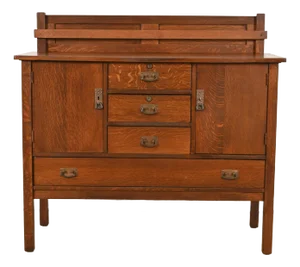 L. & J. G. Stickley Antique Mission Oak Arts & Crafts Sideboard, Newly Refinished
