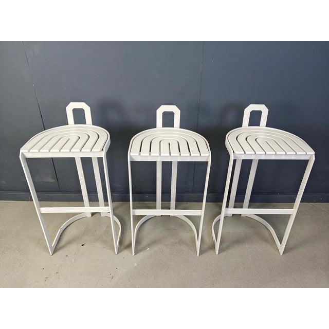 Vintage Bar Stools from Allmilmö, 1980s, Set of 3 For Sale - Image 13 of 14