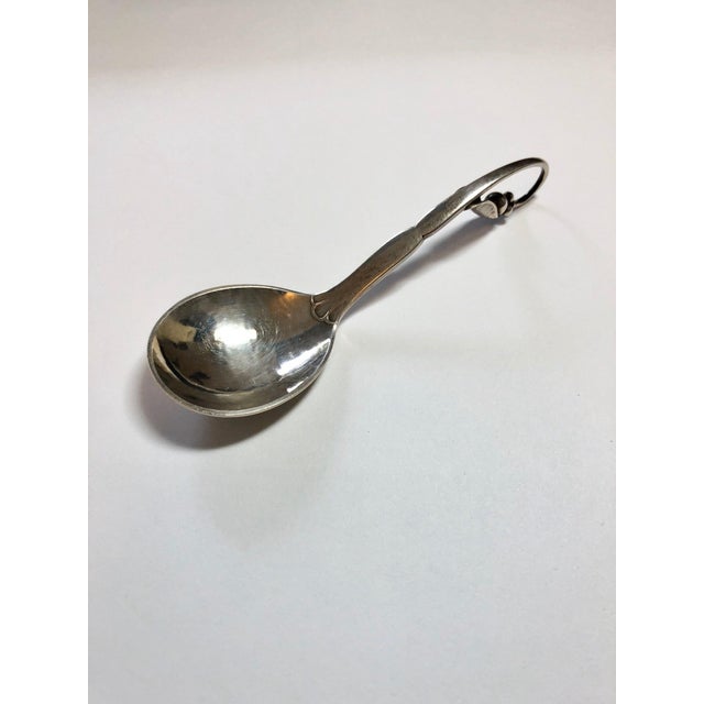Mid 20th Century Mid 20th Century Georg Jensen Sterling Silver 4.25" #21 Pea in Pod Jam Tea Caddy Spoon - No Mono For Sale - Image 5 of 7