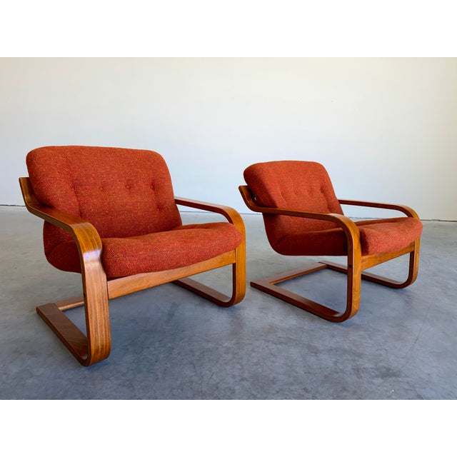 Pair of Vintage Westnofa Bentwood Lounge Chairs. Made in Norway c.1970’s, this low slung chair is well constructed and...