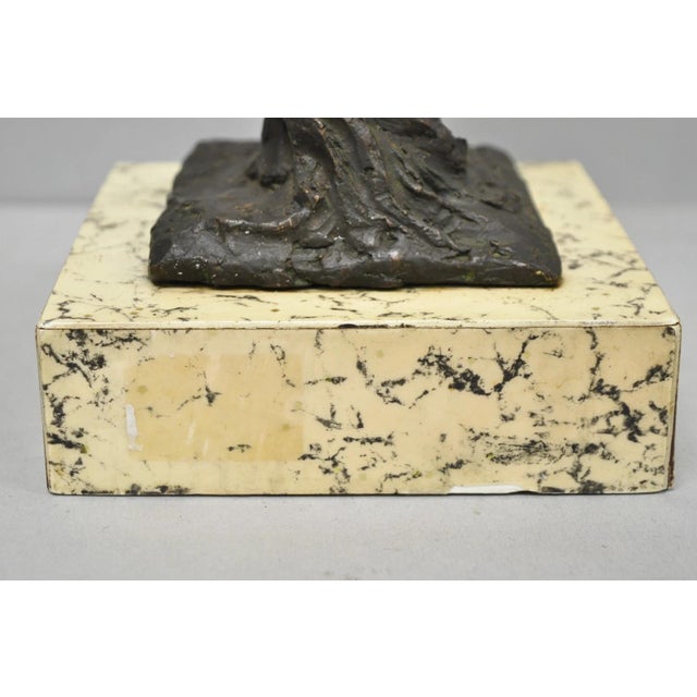 Vintage Mid Century Modern Bronze Nude Woman Sculpture Figure Signed "A Risi" For Sale - Image 15 of 18