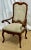 French Provincial Minton-Spidell Traditional Arm Chair in Pasini Suede With Brass Nailhead Trim For Sale - Image 3 of 11