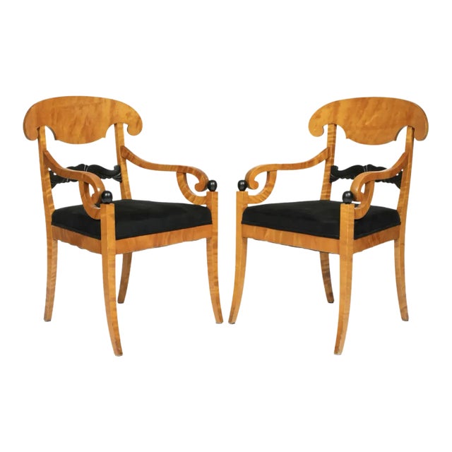 A Pair of Biedermeier Style Arm Chairs For Sale
