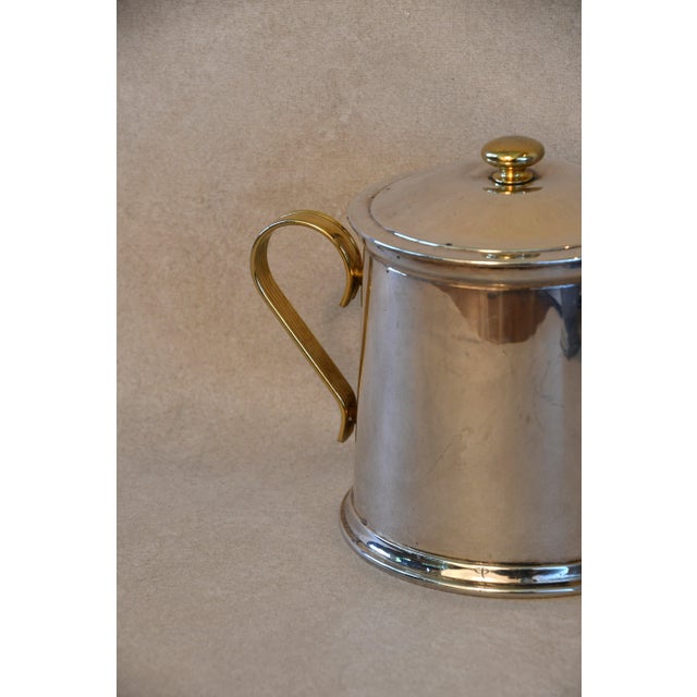 Vintage Italian Silverplate & Brass Ice Bucket For Sale - Image 4 of 4