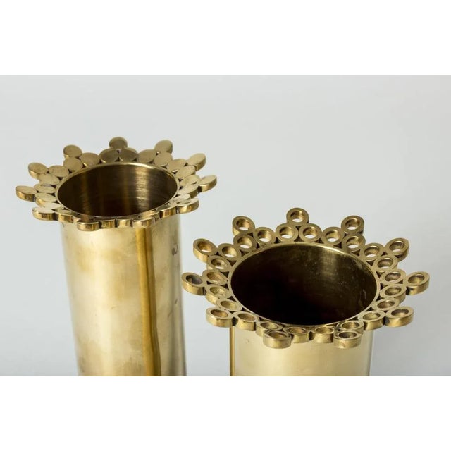 Gold Brass Vase by Pierre Forssell For Sale - Image 8 of 9