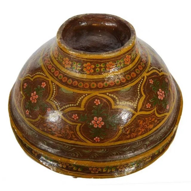 Antique Hand-Painted Indian Bowl For Sale - Image 4 of 5