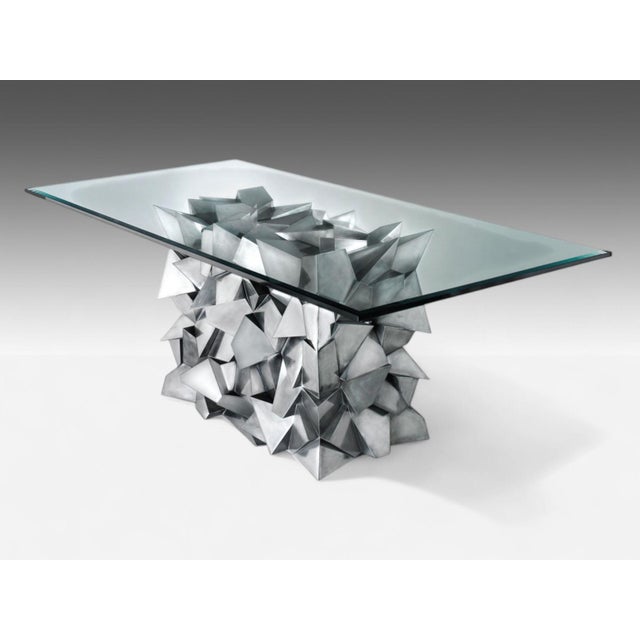 Contemporary, Steel, Geometric Dining Table Base, USA, 21st c. Inspired by the mathematical and computational geometry...