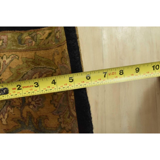 Agra Rug 8’11” X 12’1” Black Wool Traditional Hand-Knottd Oriental Carpet For Sale - Image 12 of 14