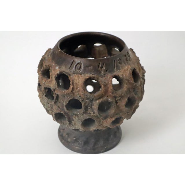 1970s Mid-Century Brutalist Danish Ceramic Candleholder from Judi Kunst, Denmark, 1970s For Sale - Image 5 of 10