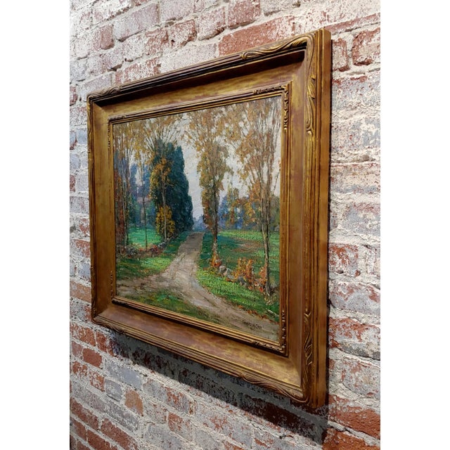 Textile Samuel Harkness McCrea -Road to Stamford,CT - Impressionist Landscape -Oil Painting C.1913 For Sale - Image 7 of 10