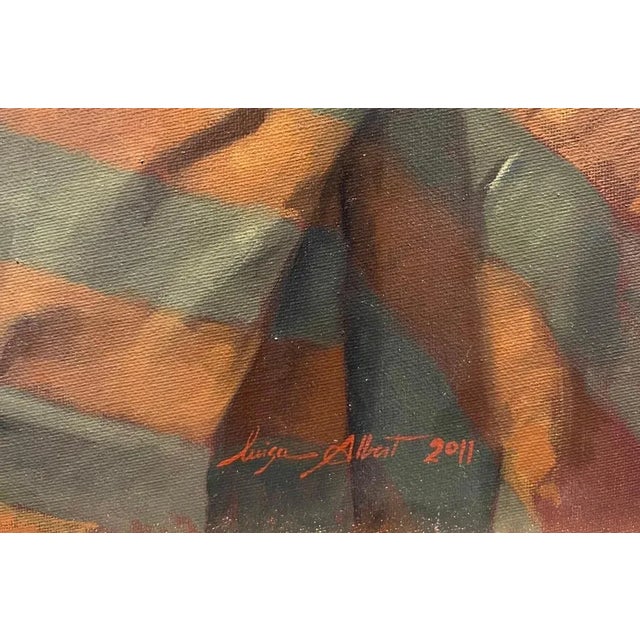 Early 21st Century Luisa Albert, Objects on Orange Tablecloth, 2011, Oil on Canvas For Sale - Image 5 of 6