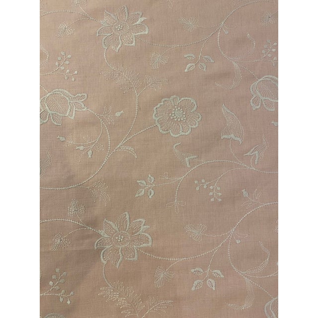 2000 - 2009 Colefax & Fowler's Pink Embroidered Floral Vine Fabric - 3+ Yard Piece For Sale - Image 5 of 6