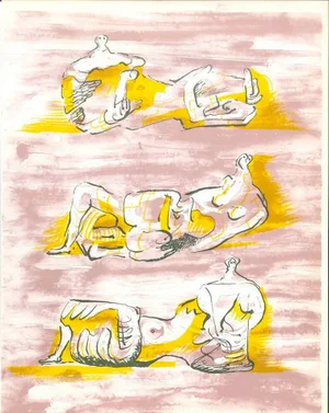 Henry Moore, The Reclining Figures, Lithograph, 1971