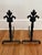 Black Midcentury Pair of French Fleur-De-Lis Cast Iron Fireplace Andirons For Sale - Image 8 of 8